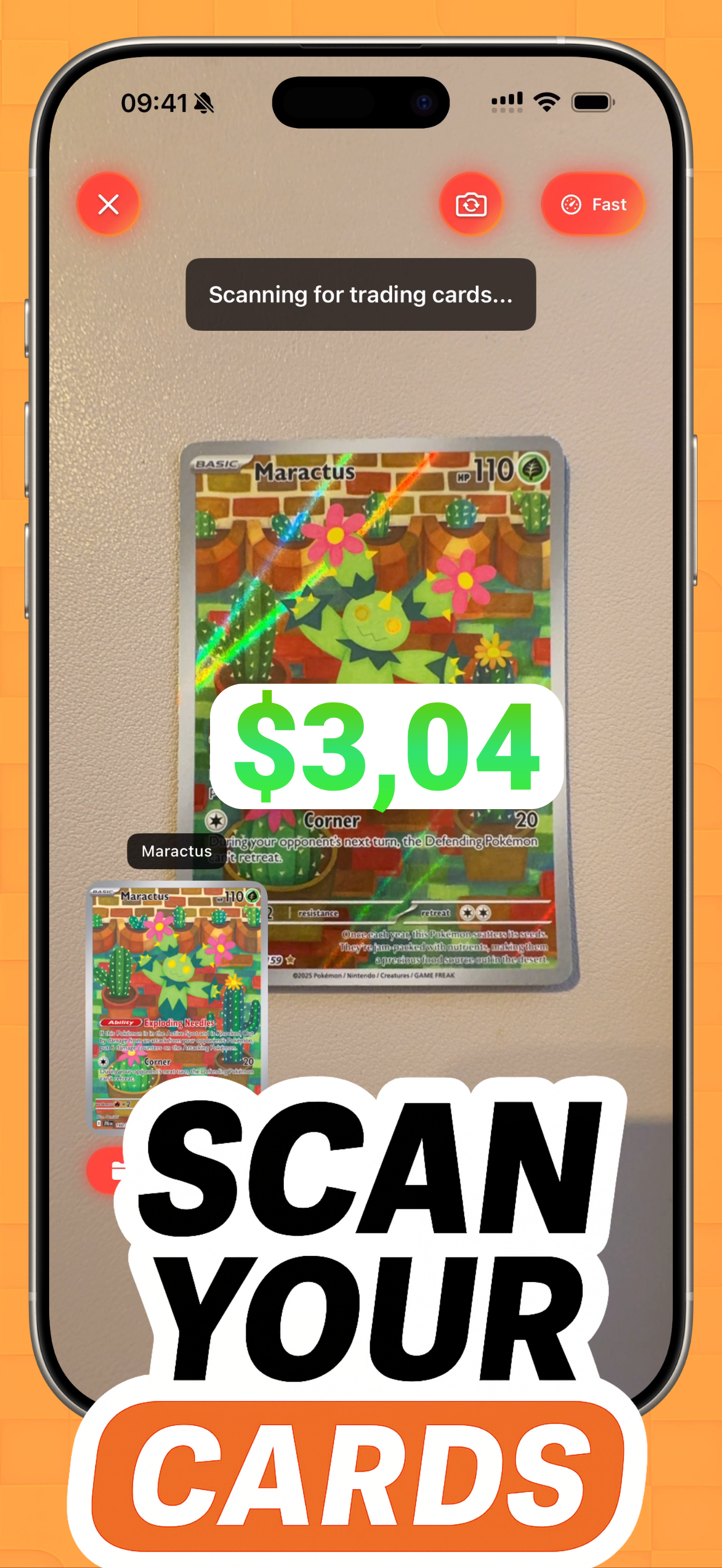 Eyevo app recognizing a Pokémon card with details and set info