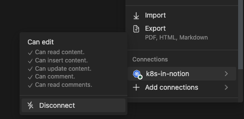 Notion Page with Integration